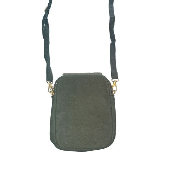 Women's Small Boho Floral Embroidery Canvas Crossbody Zip with Magnetic Closure - Picture 4 of 8